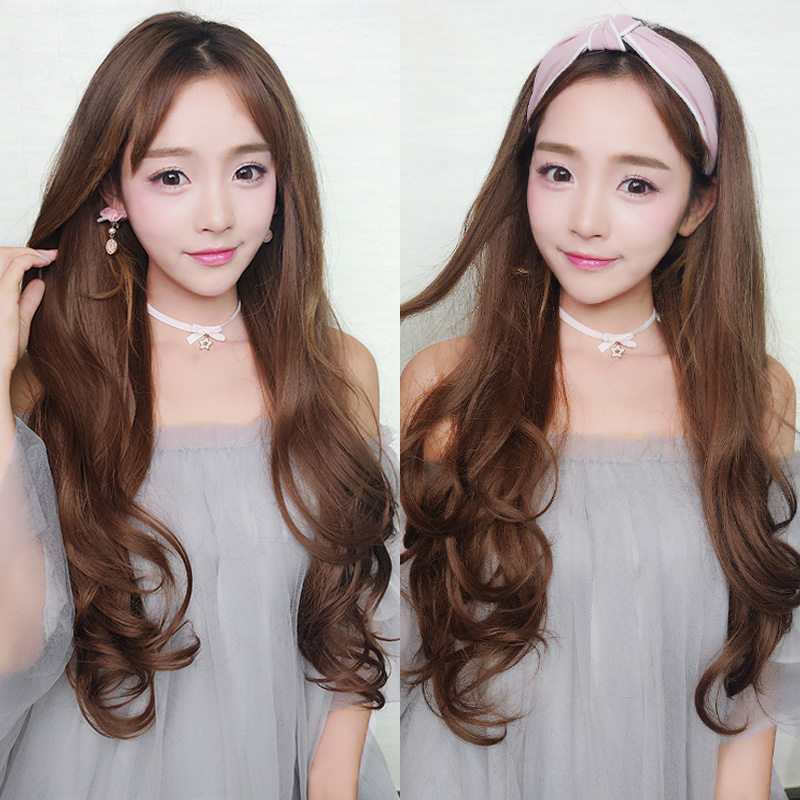 Female Long Hair Wig Big Wavy Hair Wig Caps U Type Semiconductor
