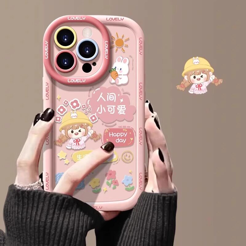 适用苹果17promax好运常在15Pro手机壳iPhone14新款13pro女款11/12pro高级感xr泡芙壳xsmax硅胶防摔保护套