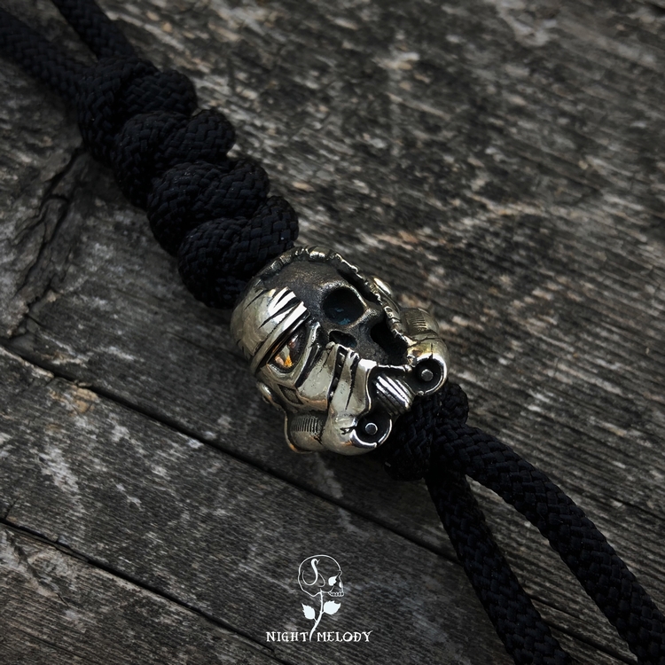 Nightsong Studio 925 Pure Silver Original Handmade Star Wars EDC Knife Pendant Necklace head Skull Accessories Storm soldiers