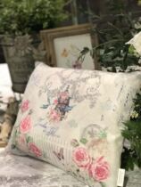 Canvas pillow rose garden groceries home accessories sofa pillow double-sided printing