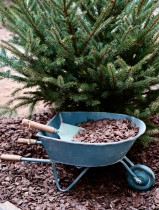 Lake blue retro cart flower garden groceries wooden handle gardening ornaments props 61*26 5*25 5