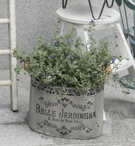 Large double-eared iron flower pot storage pot garden groceries three-piece basin 16AS166A