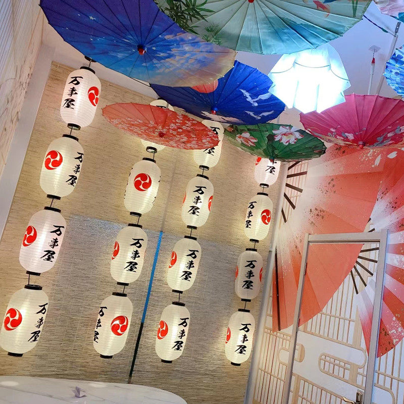 Net Red Guest House Wall Decoration Creative Ancient Wind Lantern Wall Day Style Dining Hall Chandelier Decorative Lantern String Shine