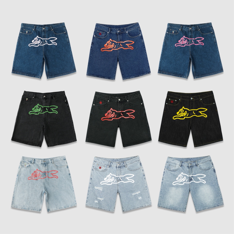 Clearance Sale Bbc Flydog Denim Baggy Shorts Vibe Hip-Hop American Style 7-Point Mid-Length Pants Cleanfit Boxy