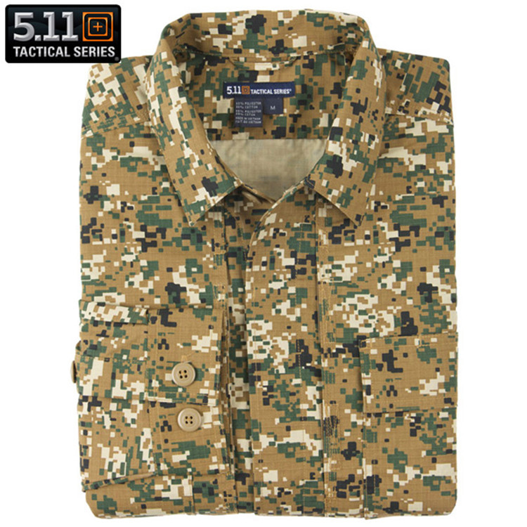 5.11 Genuine Tdu Combat Shirt 72002 Windproof and Rainproof Shirt 511 Outdoor Thickened Casual Long Sleeve Shirt