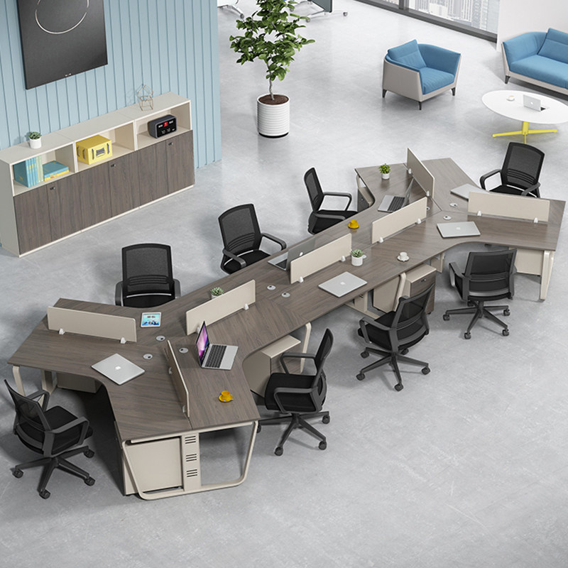 Staff table minimalist modern office computer desk screen holder 2 4 2 46 8 employees table and chairs combination
