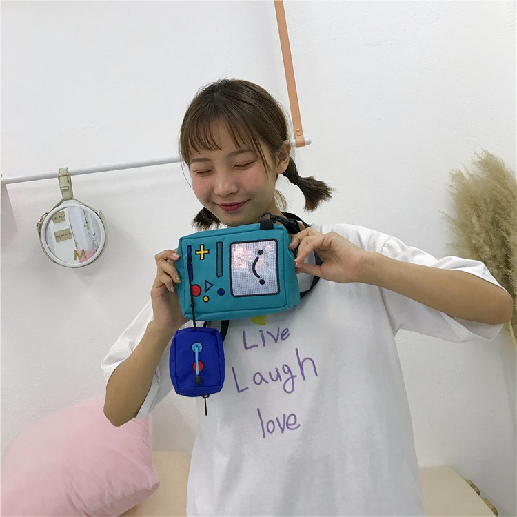 AdventureTime Thời gian phiêu lưu Thời gian vàng Tri Viễn Phiêu lưu trực tiếp BMO chéo chéo Túi nhỏ Túi điện thoại di động túi đựng điện thoại nữ cao cấp