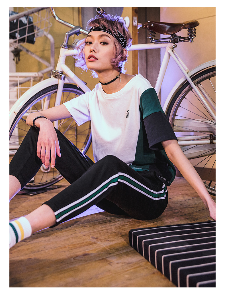 Anta của phụ nữ ngắn tay t-shirt 2018 mùa hè màu sắc mới tương phản khâu thời trang chính thức đích thực mặc giản dị thể thao áo thun gym nam