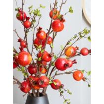 Upscale red fruit dry flower pomegranate livingroom emulated flower vases flower vases flower flower twigs twigs flower bouquet of flower art decorations hem