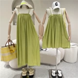 Бюстгальтер-топ, летнее дизайнерское длинное платье, французский стиль, тренд сезона, длина макси