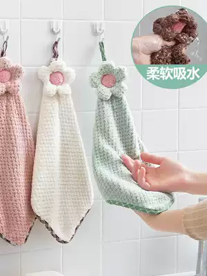 Hand towel hanging cute absorbent Korean hand cloth towel powder room artifact Kitchen housework cleaning table cleaning