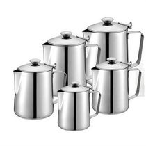 304 stainless steel pointed mouth pull flower cup with lid with scale measuring cup Coffee pull-in vat to make milk bubble cup coffee maker