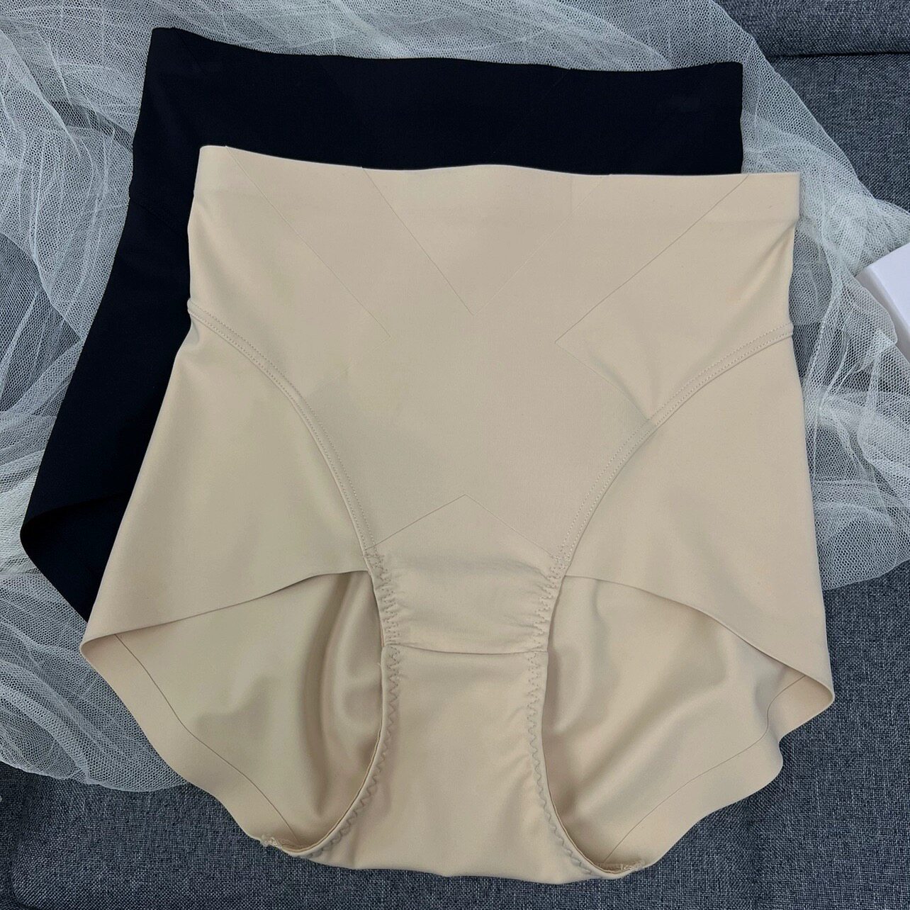 Women's antibacterial high-waist underwear pure cotton crotch shaping waist mid-waist lift buttocks small belly strong seamless belly-holding pants