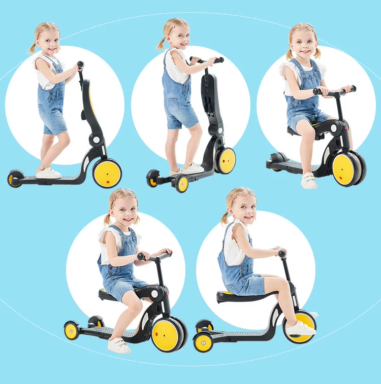 Freekids trẻ em xe tay ga năm trong một 1-3-6 tuổi xe ba bánh cân bằng xe tay ga đa năng - Smart Scooter