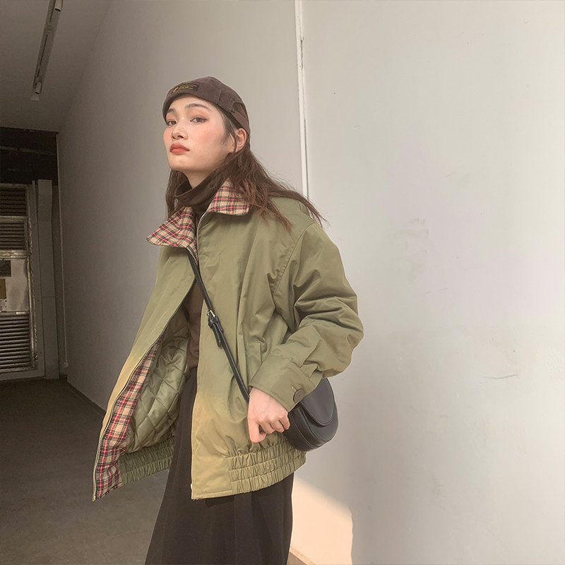 Baseball uniform female spring and autumn thin 2020 new plaid loose bf Korean student Harajuku wild jacket jacket tide