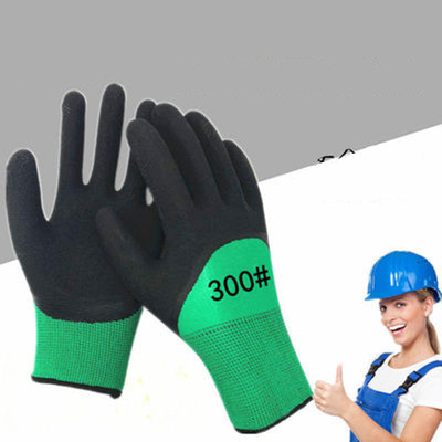 耐磨工作塑胶防滑工地干活橡胶胶皮手套