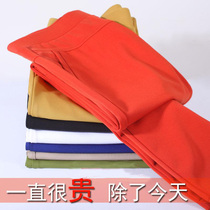 Spring and summer thin middle-aged and elderly womens pants mom color casual pants nine-point pants stretch plus size mom slim-fit three-point pants