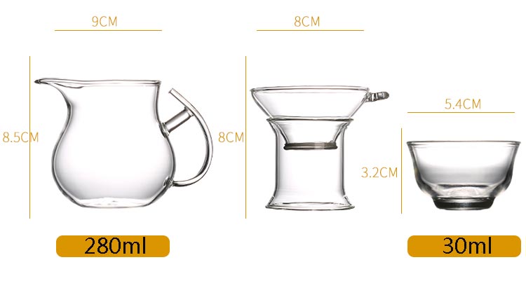 Kính ấm trà nhỏ trong suốt lọc thủy tinh chịu nhiệt hoa ấm trà mini tea maker kungfu ấm trà bộ trà