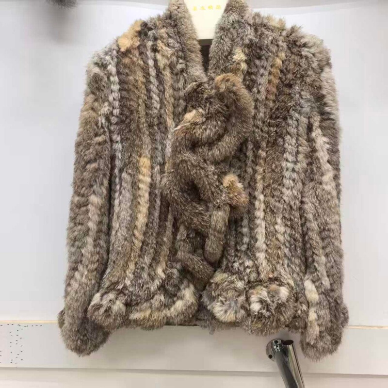 Korean Style Rabbit Fur Woven Coat for Women, Pure Handmade, Thickened, Slimming, Bell Sleeves, Ruffled, Double-Sided, Youthful Style Korean Style Rabbit Fur Woven Coat for Women, Pure Handmade, Thickened, Slimming, Bell Sleeves, Ruffled, Double-Sided, Youthful Style