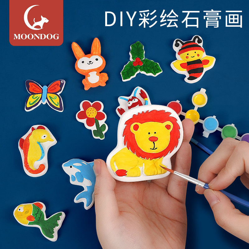 Children hand-colored plaster doll mold diy paint color painting white embryo sculpture ceramic graffiti toy