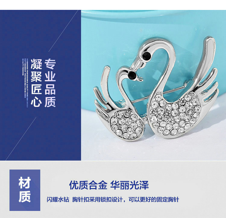 Sex thiên nga trâm cài trâm cài phụ nữ rhinestone pin khóa cardigan thời trang Hàn Quốc với áo khoác trang sức quà tặng ghim cài áo
