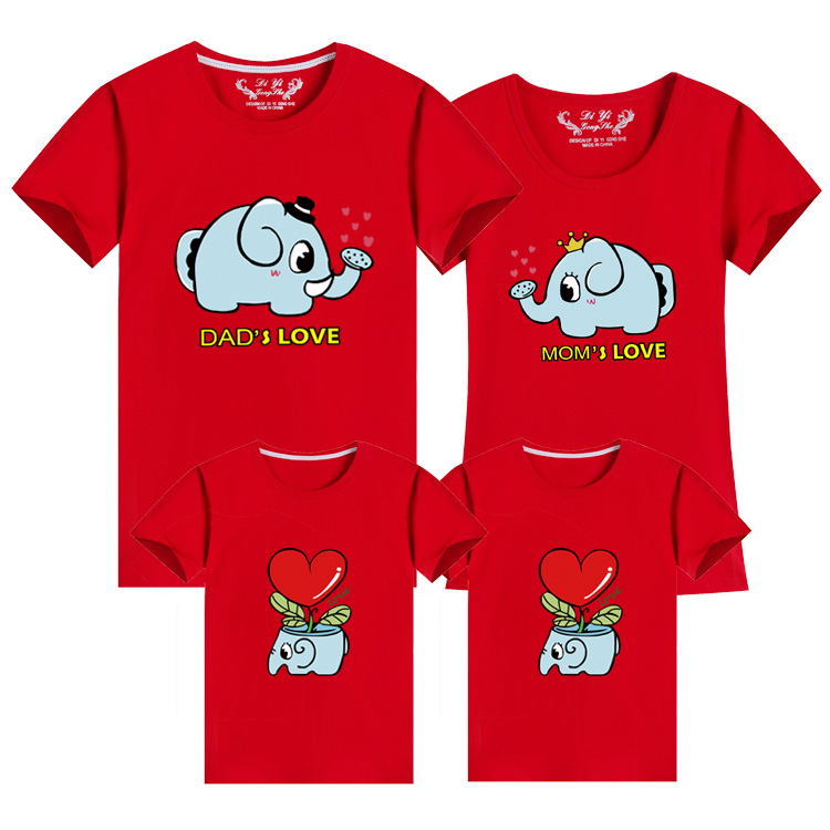 Yêu voi con, váy hè, áo thun ngắn tay, mẹ và con, áo cotton, một gia đình ba người shop quần áo trẻ em đẹp