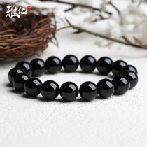 Natural Black Agate Bracelet Female Black Bead Handstring Male Couple Handset Single Circle Crystal Handball Jewelry Jewelry Jewelry