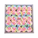 Радужное мыло на день Святого Валентина с розой в составе, подарочная коробка, подарок на день рождения