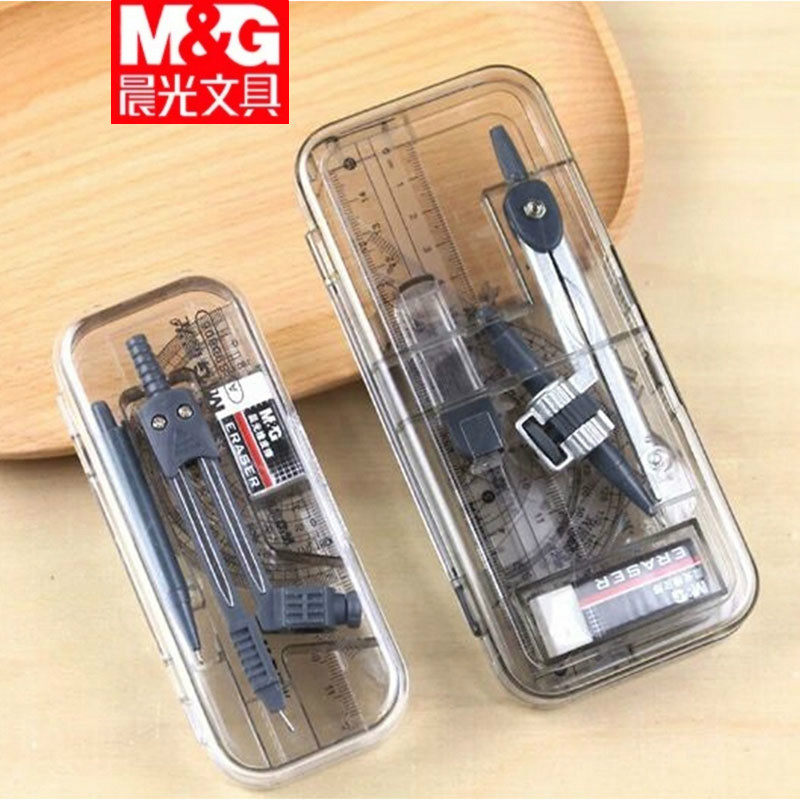 Morning optical student compass set ruler Multi-function drawing tool Triangle board exam drawing for drawing eight-piece set