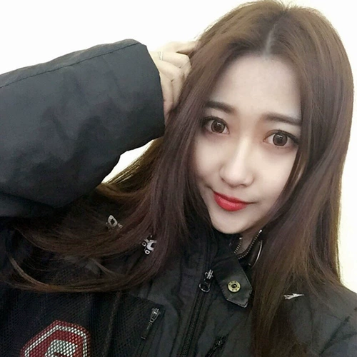 Южная Корея с длинной модной девушкой парик с полным, натуральный натуральный ремонт лица, Моделирование круглое лицо, дышащая девушка