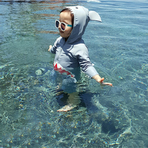 Childrens one-piece swimsuit Female boy girl small medium and large children sunscreen cartoon wetsuit Flat angle baby swimsuit Swimming trunks