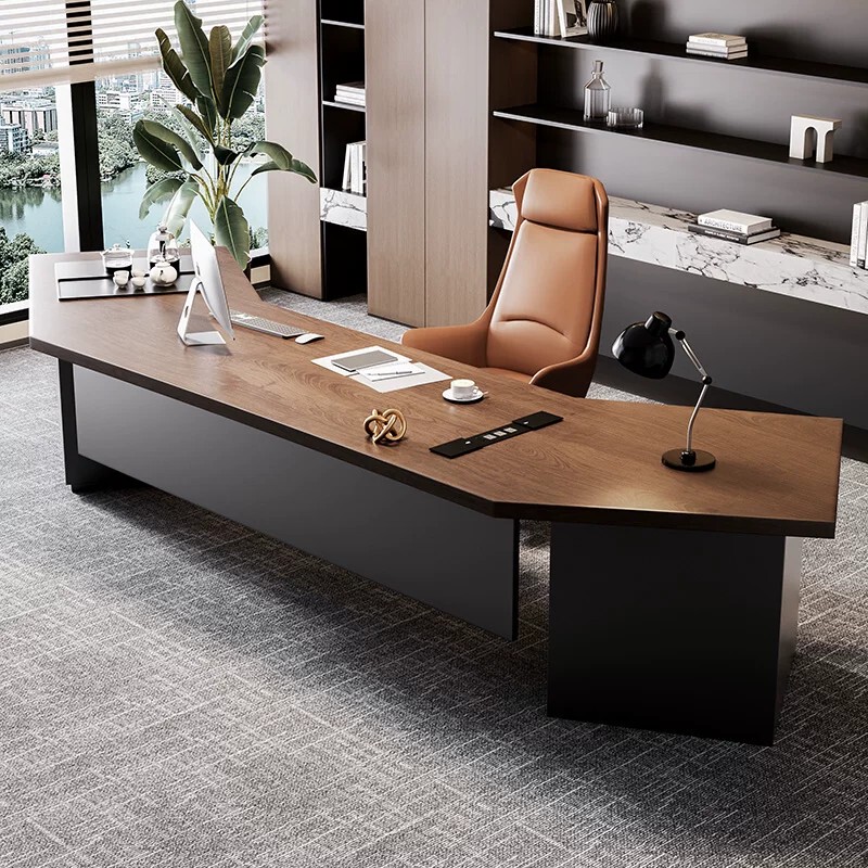 President's Office Desk, Tea Table, Dual-Purpose Executive Desk, Solid Wood Boss Desk, Light Luxury, Modern, High-End Computer Desk President's Office Desk, Tea Table, Dual-Purpose Executive Desk, Solid Wood Boss Desk, Light Luxury, Modern, High-End Computer Desk