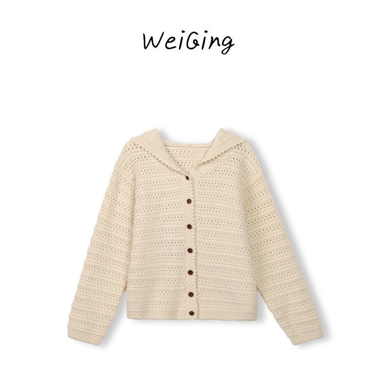 Z1022【Milk Bag~Heavyweight Hooded Cardigan】Fashionable and Casual Style Knitted Hooded Cardigan Top for Women