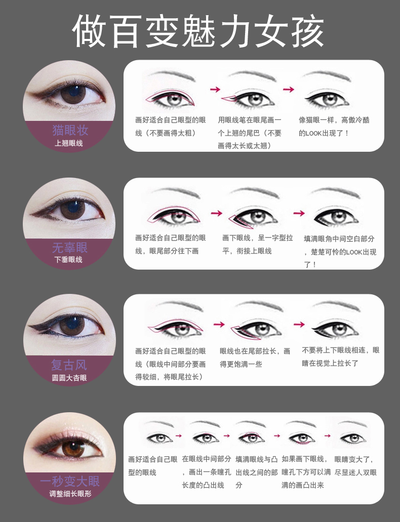 Bút kẻ mắt Xiafei không dễ bị nhòe không thấm nước cho người mới bắt đầu dễ dàng sử dụng bút chì chính hãng [mua 3 tặng 1] - Bút kẻ mắt kẻ mắt bị khô