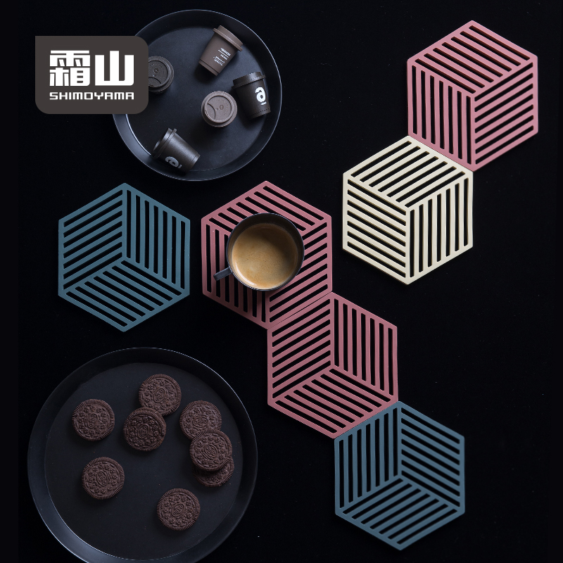 Japan frost mountain silicone geometric dining table pot mat heat insulation mat vegetable mat Nordic style bowl mat anti-scalding plate mat tea coaster mat
