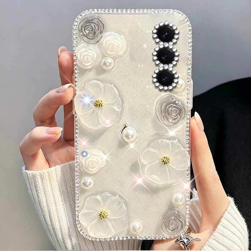 Transparent Sparkling Diamond High-End Camellia Phone Case for Samsung Galaxy S25 Women's Model S26 Ultra Autumn/Winter A23 New Product S24 Niche S22 Case S25+ Super Beautiful S25 Ultra Silicone Transparent Sparkling Diamond High-End Camellia Phone Case for Samsung Galaxy S25 Women's Model S26 Ultra Autumn/Winter A23 New Product S24 Niche S22 Case S25+ Super Beautiful S25 Ultra Silicone