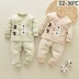 Bộ đồ lót cho bé cotton mùa thu đông cộng với cotton ấm cho bé mùa thu 0-3 tháng quần áo sơ sinh đồ ngủ mùa đông Quần áo lót