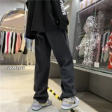 Флисовые демисезонные джинсы с начесом, трендовые повседневные брюки