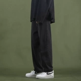 Флисовые демисезонные джинсы с начесом, штаны, повседневные брюки, свободный прямой крой