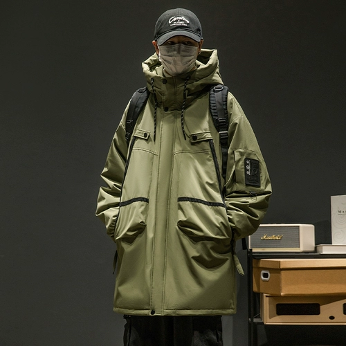 Мужской зимний пуховик, дорожный длинный лыжный утепленный лыжный костюм, куртка, средней длины