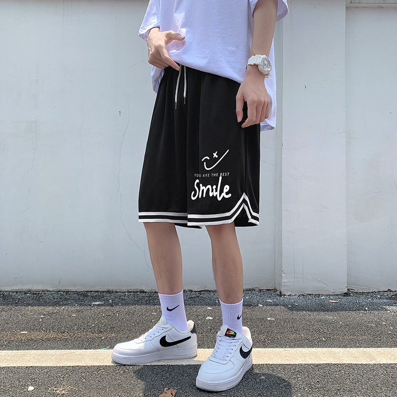 Sports shorts Men's summer thin outside wearing casual currents Relaxed Tide Signs port Wind boys basketball 50% pants-Taobao