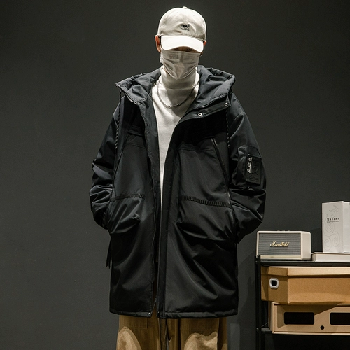 Мужской зимний пуховик, дорожный длинный лыжный утепленный лыжный костюм, куртка, средней длины