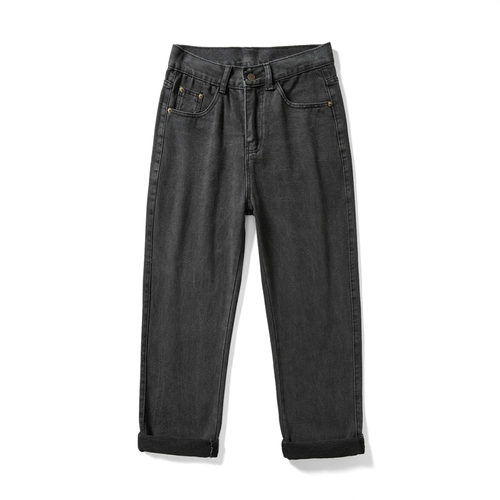 Флисовые демисезонные джинсы с начесом, штаны, повседневные брюки, свободный прямой крой