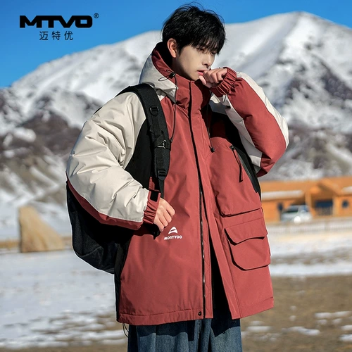 Пуховик, демисезонная зимняя утепленная лыжная куртка