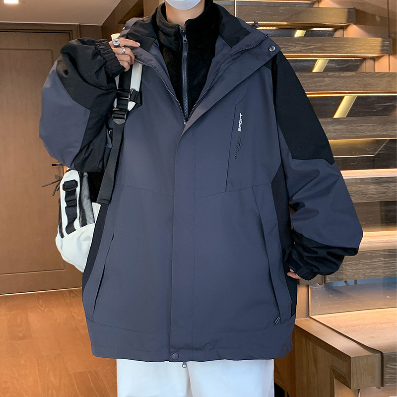 Three-in-one detachable submachine coat jacket men's spring autumn winter 2023 new outdoor three-proof mountaineering jacket jacket-Taobao