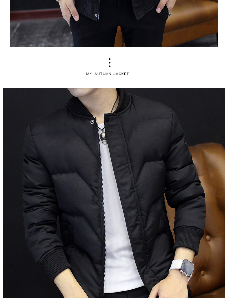 Của nam giới áo khoác mùa đông 2017 mới của Hàn Quốc quần áo đoạn ngắn mùa thu và mùa đông nam mùa đông coat xuống cotton pad bông áo khoác áo khoác bomber