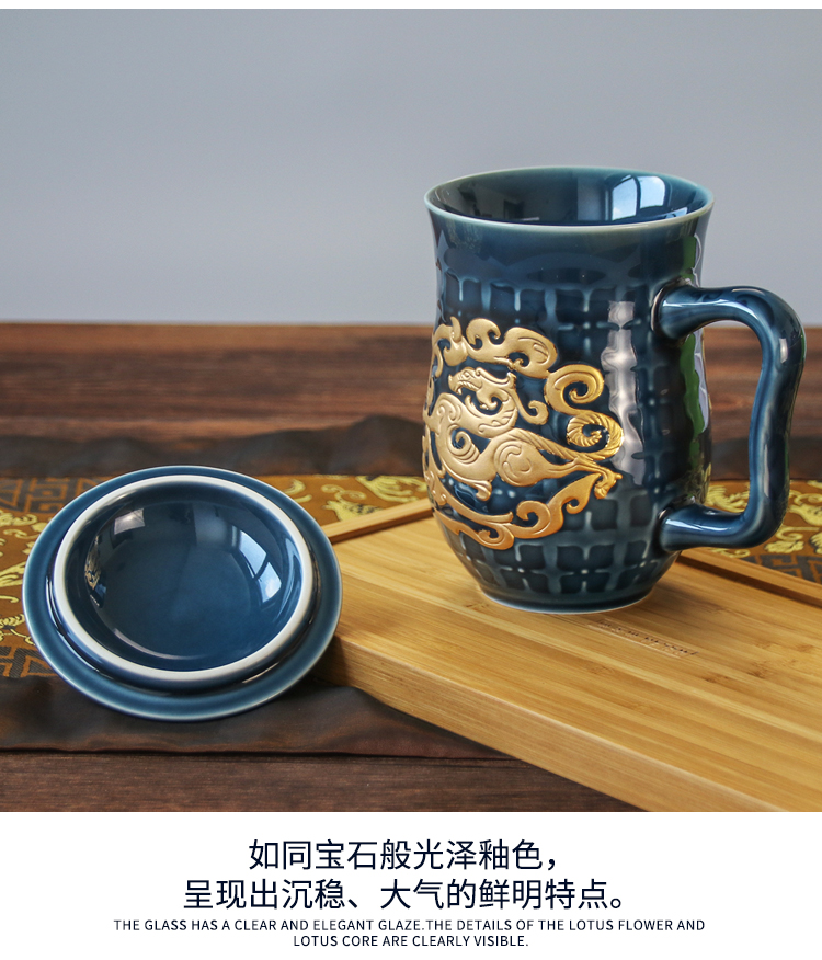 All done Tang Xuan porcelain fine gold/qiankun 2 into the box set business gifts ceramic tea cup