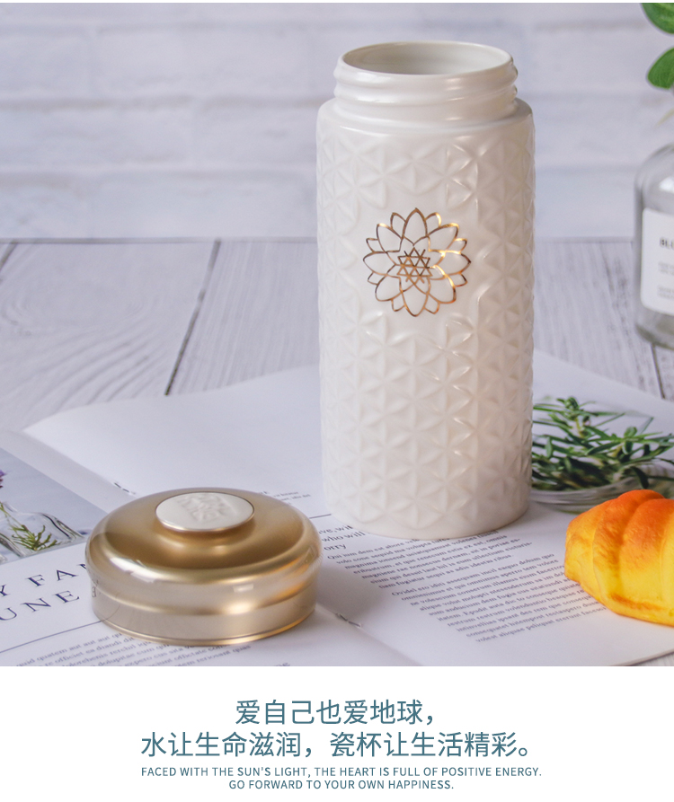 Dry Tang Xuan live China cups and gold flower of life sunshine cup with double creative ceramic water glass cups couples