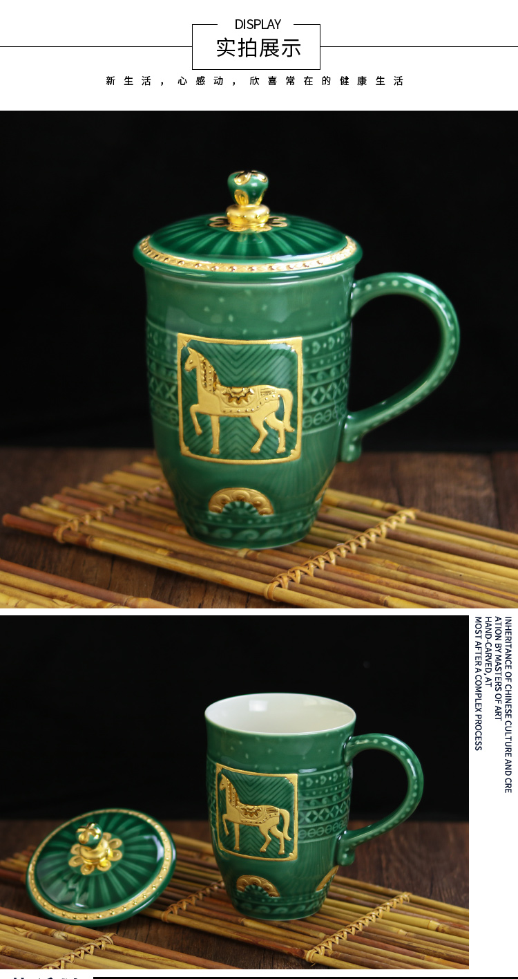 Do Tang Xuan porcelain fine gold royal horse high office tea ceramic cups water in a cup men 's business to send gifts