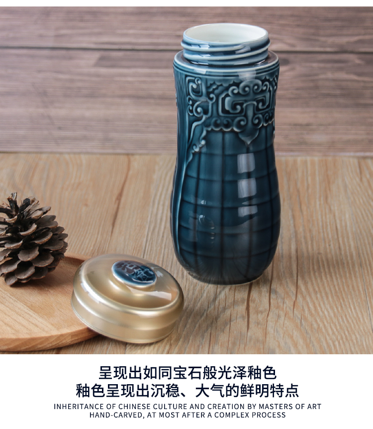 The Done Tang Xuan porcelain cup with a silver spoon in its ehrs expressions using cup with double the leadership gifts ceramic water glass office business company